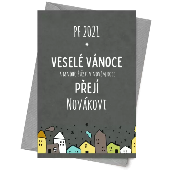 Papírové přání Městečko