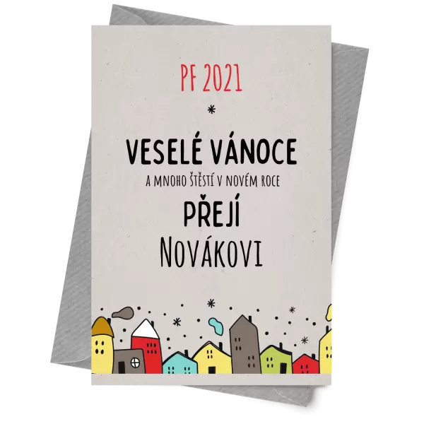 Papírové přání Městečko