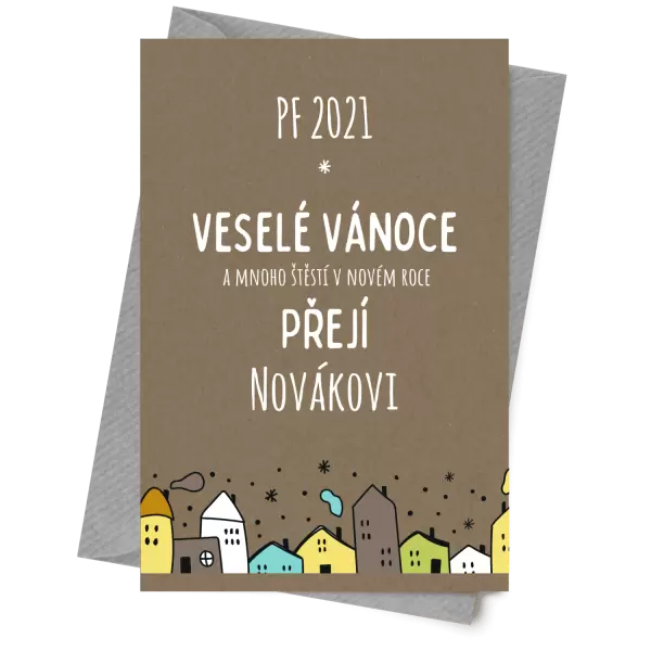 Papírové přání Městečko