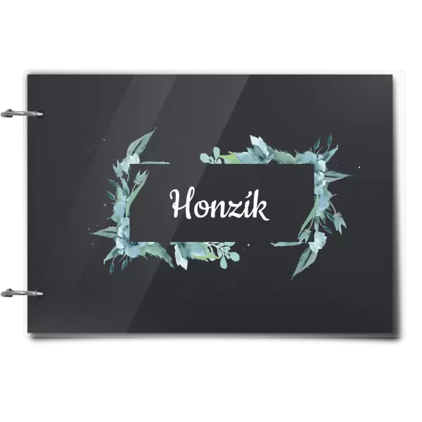 Plexi album se sponami Zelené lístečky se jménem