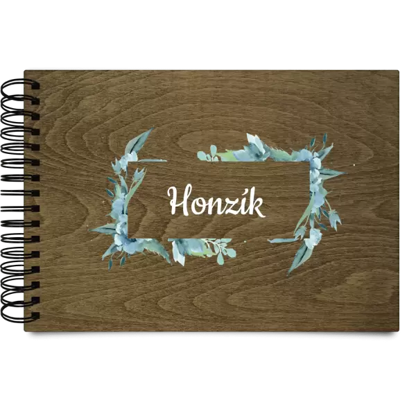 Dřevěné album s kroužkovou vazbou Zelené lístečky se jménem
