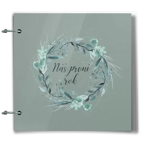 Plexi album se sponami Náš první rok - zelený věneček