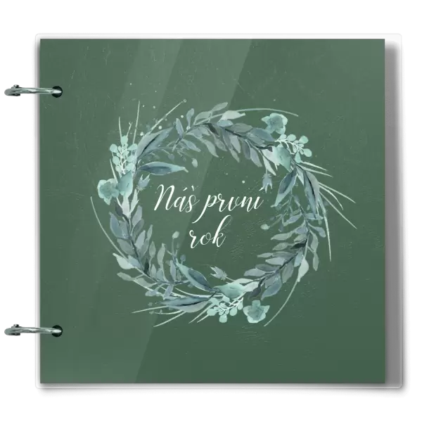 Plexi album se sponami Náš první rok - zelený věneček