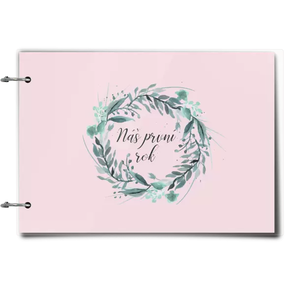 Plexi album se sponami Náš první rok - zelený věneček