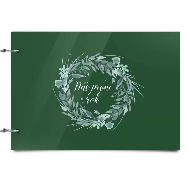 Plexi album se sponami Náš první rok - zelený věneček