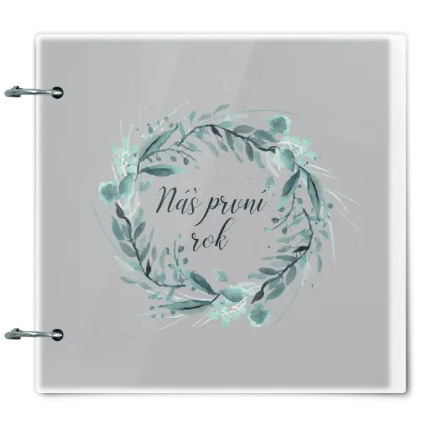 Plexi album se sponami Náš první rok - zelený věneček