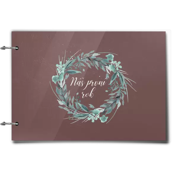Plexi album se sponami Náš první rok - zelený věneček