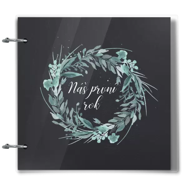 Plexi album se sponami Náš první rok - zelený věneček