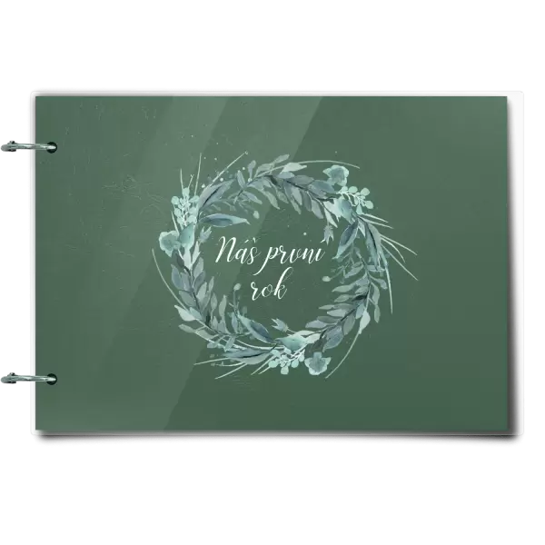 Plexi album se sponami Náš první rok - zelený věneček