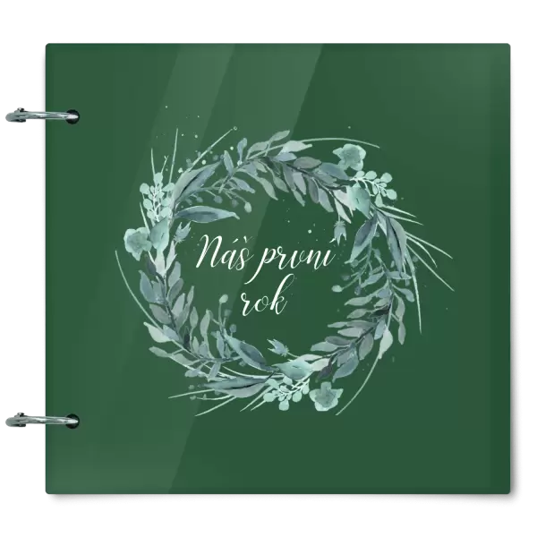 Plexi album se sponami Náš první rok - zelený věneček