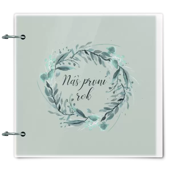 Plexi album se sponami Náš první rok - zelený věneček
