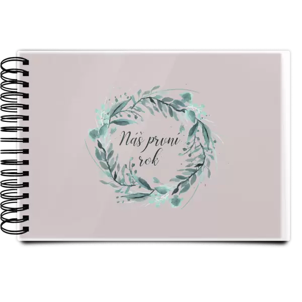 Plexi album s kroužkovou vazbou Náš první rok - zelený věneček