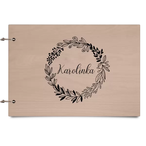 Dřevěné album se sponami Věneček se jménem
