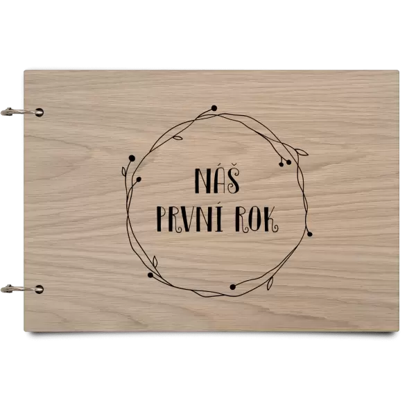 Dřevěné album se sponami Věnec 5
