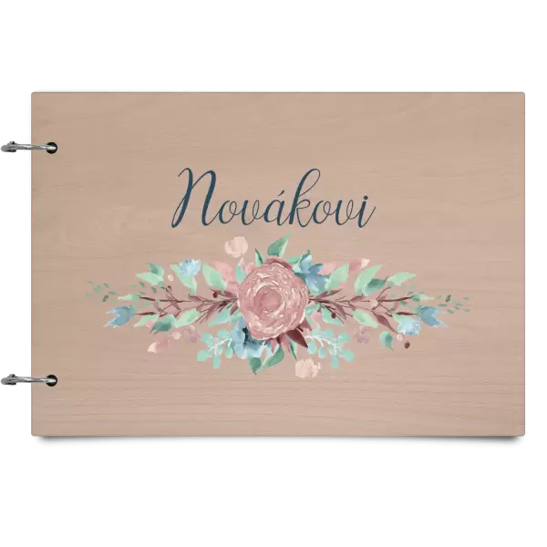 Dřevěné album Květiny s příjmením