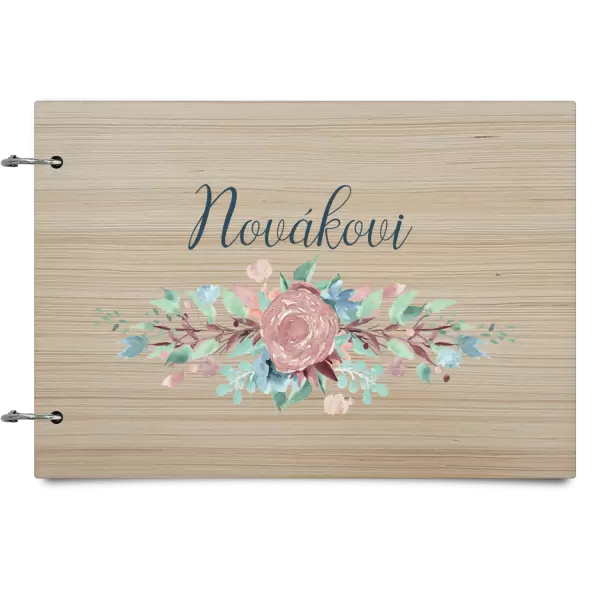 Dřevěné album Květiny s příjmením