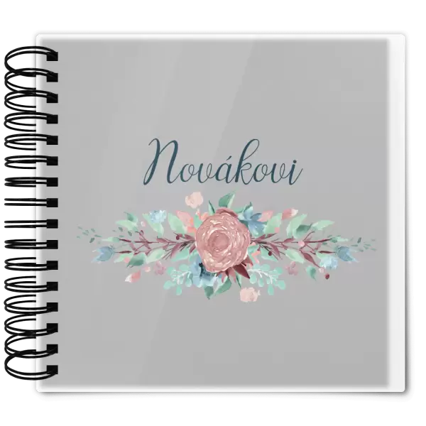Plexi album s kroužkovou vazbou Květiny s příjmením