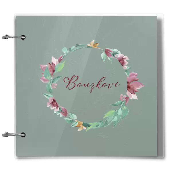 Plexi album se sponami Barevný věnec s příjmením