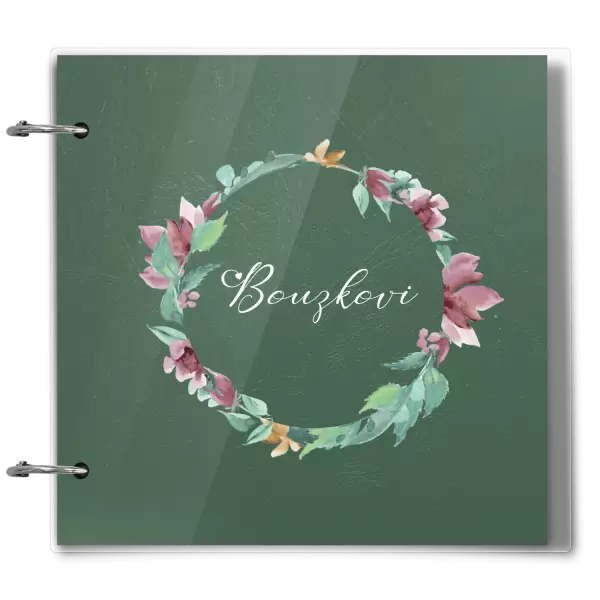 Plexi album se sponami Barevný věnec s příjmením