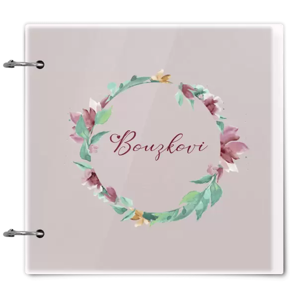 Plexi album se sponami Barevný věnec s příjmením