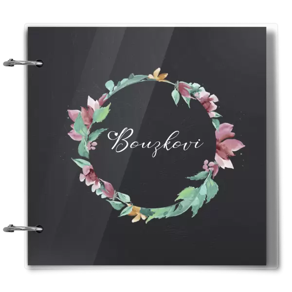 Plexi album se sponami Barevný věnec s příjmením