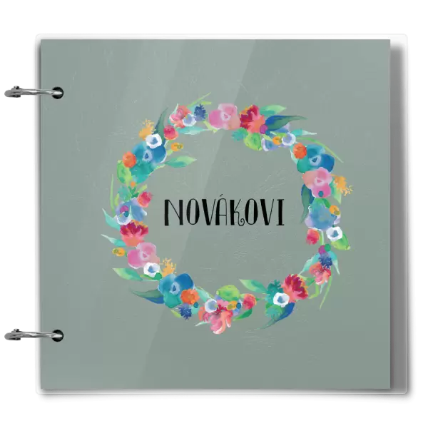 Plexi album se sponami Barevné lístečky s příjmením