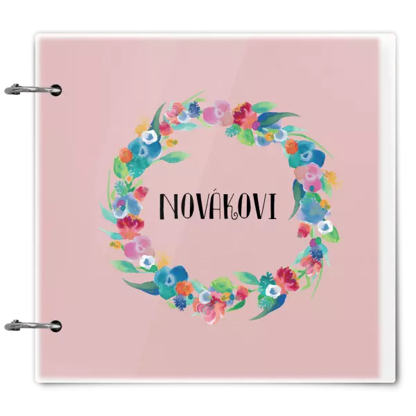 Plexi album se sponami Barevné lístečky s příjmením