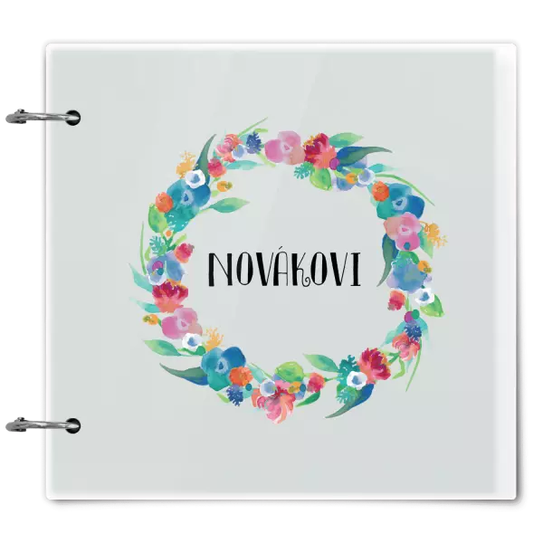 Plexi album se sponami Barevné lístečky s příjmením