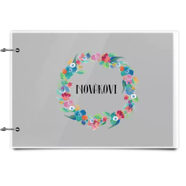 Plexi album se sponami Barevné lístečky s příjmením