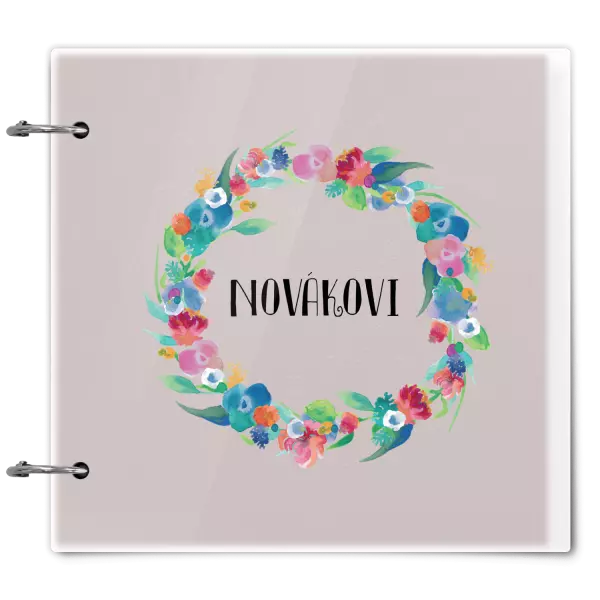 Plexi album se sponami Barevné lístečky s příjmením