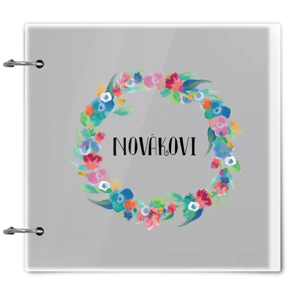 Plexi album se sponami Barevné lístečky s příjmením