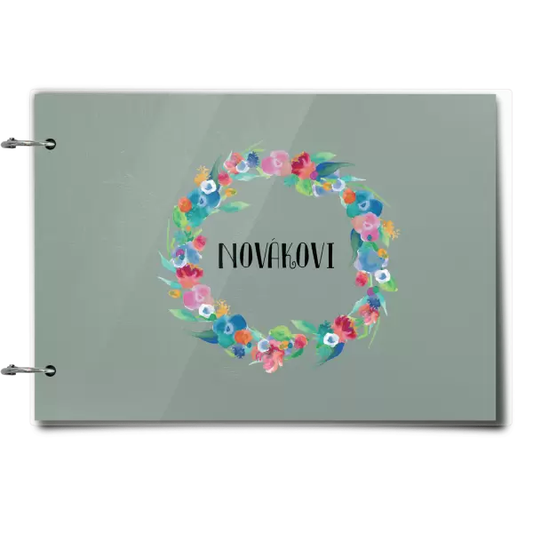 Plexi album se sponami Barevné lístečky s příjmením