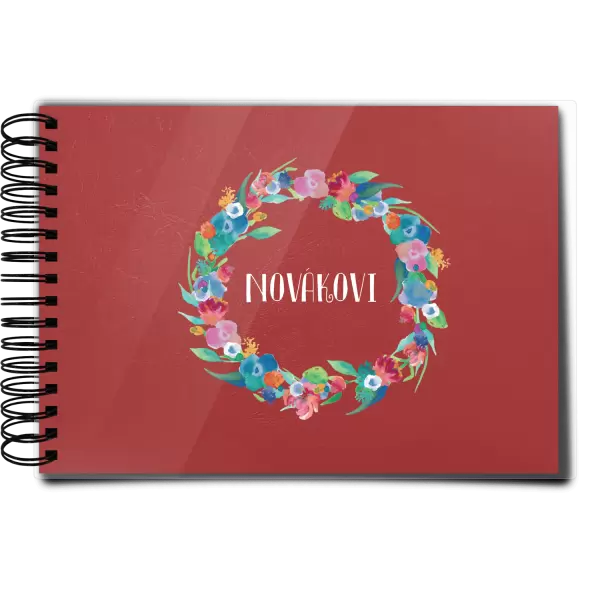 Plexi album s kroužkovou vazbou Barevné lístečky s příjmením