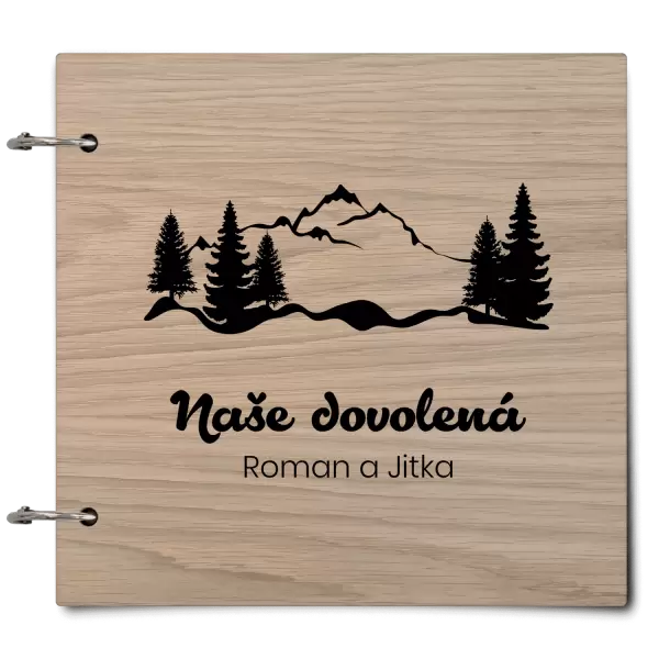 Dřevěné album se sponami Les