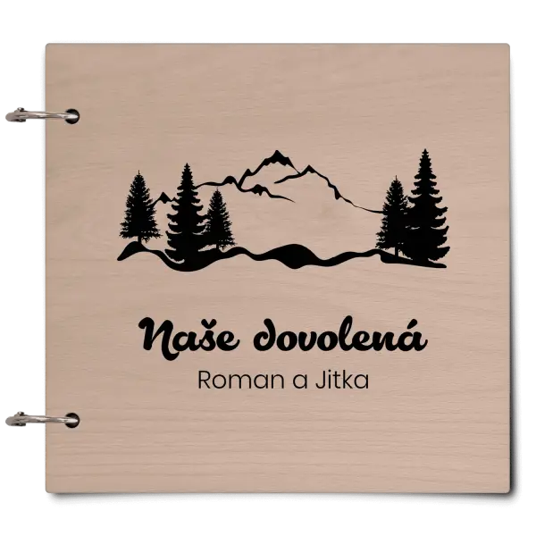 Dřevěné album se sponami Les