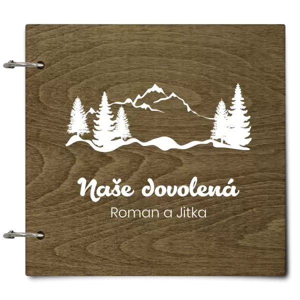 Dřevěné album se sponami Les