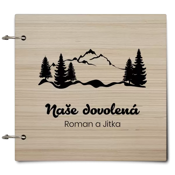 Dřevěné album se sponami Les