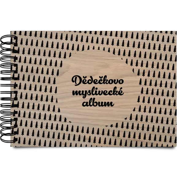 Dřevěné album s kroužkovou vazbou Myslivecké se stromy