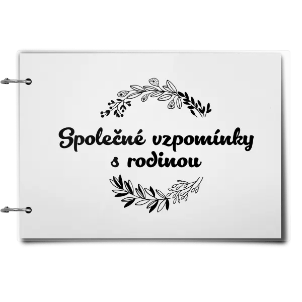 Plexi album se sponami Společné vzpomínky, černé lístečky