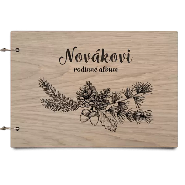 Dřevěné album se sponami Větvičky