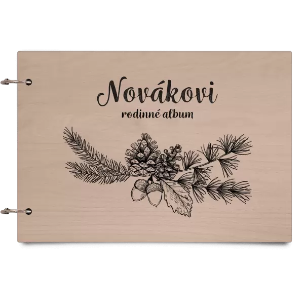 Dřevěné album se sponami Větvičky