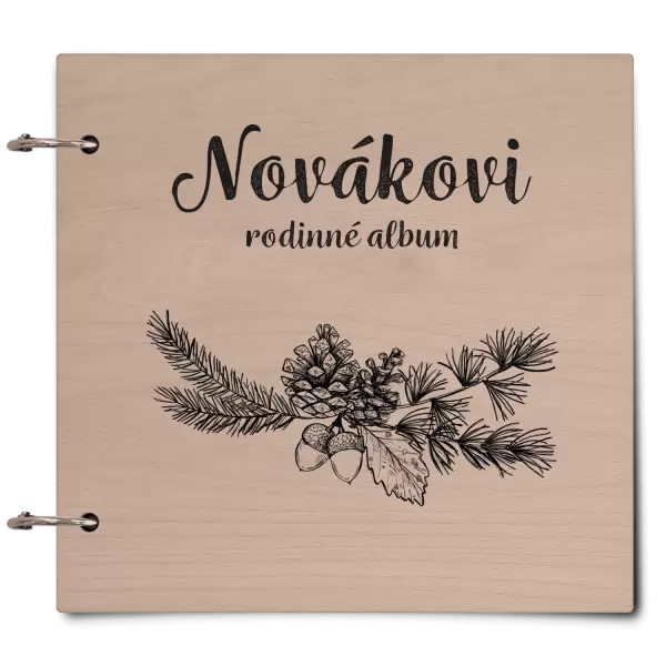 Dřevěné album se sponami Větvičky