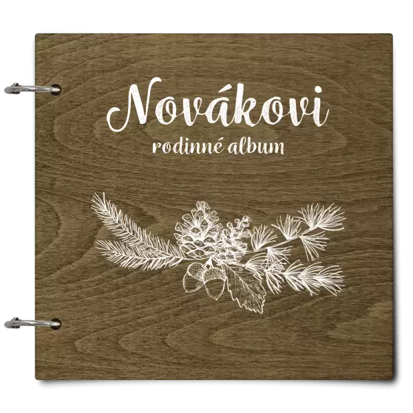 Dřevěné album se sponami Větvičky
