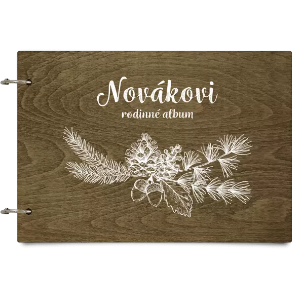 Dřevěné album se sponami Větvičky