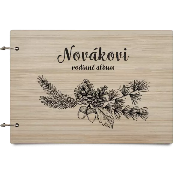 Dřevěné album se sponami Větvičky