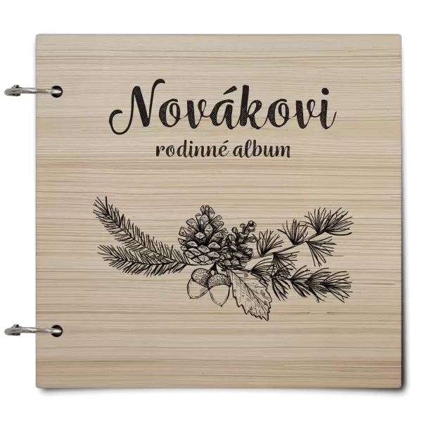 Dřevěné album se sponami Větvičky