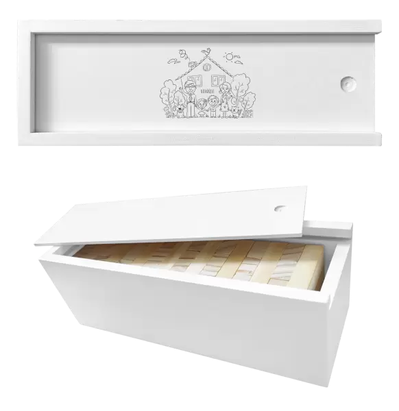 Jenga dřevěná věž v krabičce Rodinka