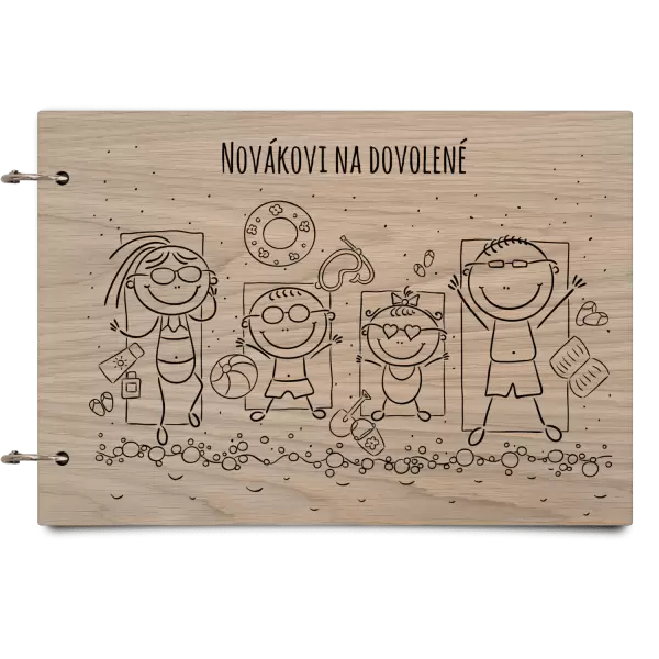 Dřevěné album se sponami Na pláži