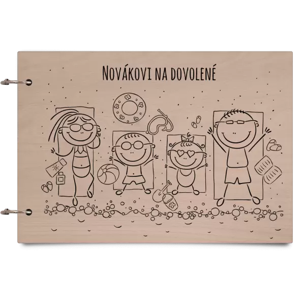 Dřevěné album se sponami Na pláži