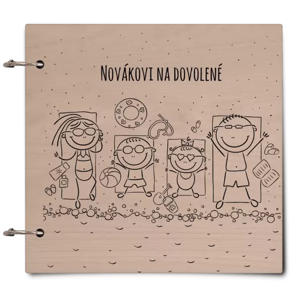 Dřevěné album se sponami Na pláži